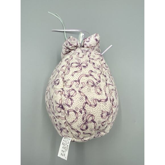 Small 5” Baby Lamb Sheep W/ Pink Diaper Plush In 7” Cloth Egg Shaped W/ Bow - Picture 3 of 8